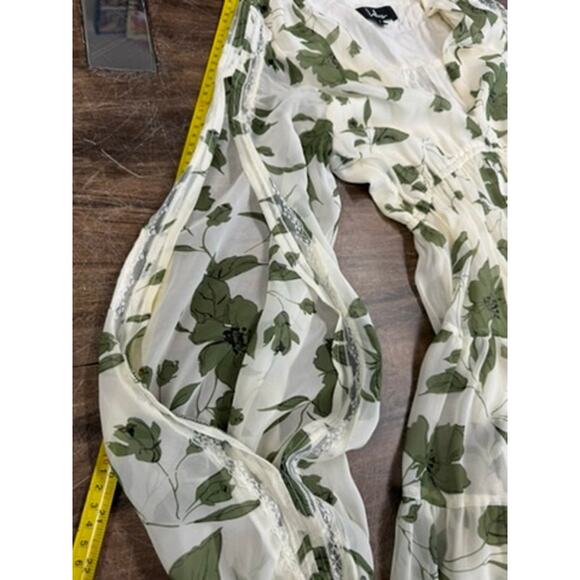 LULUS,Maxi, Sheer, Tiered Layers Prairie Dress,Split Sleeve, Size S, Flowing, - Picture 11 of 15